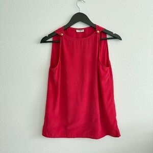Chanel Red Silk Top